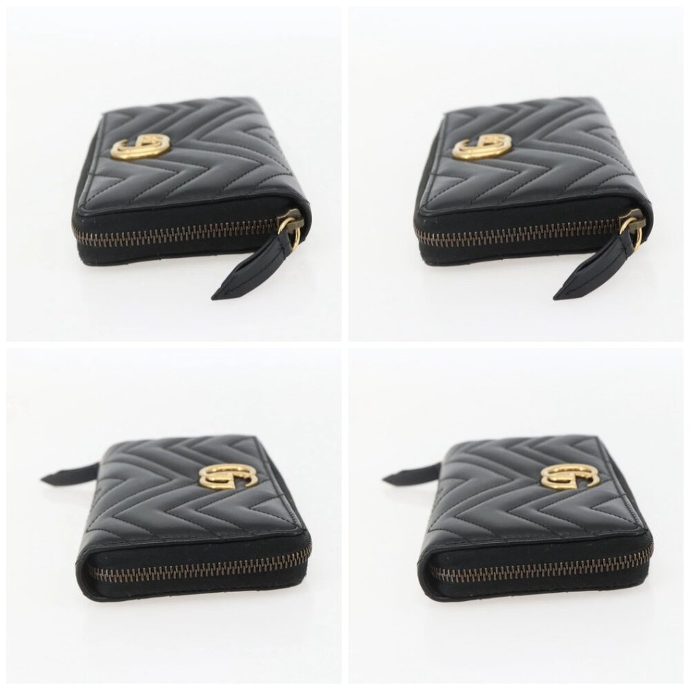 GUCCI GG Marmont Round Long Wallet Leather Black 443123 Auth am10264V - Picture 16 of 16
